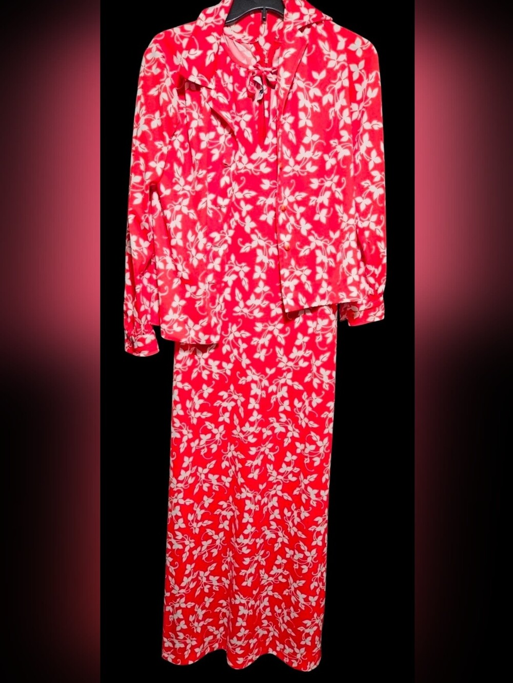 Vintage 1970’s Tanner Women's Floral Maxi Dress With Matching Coat Size 8